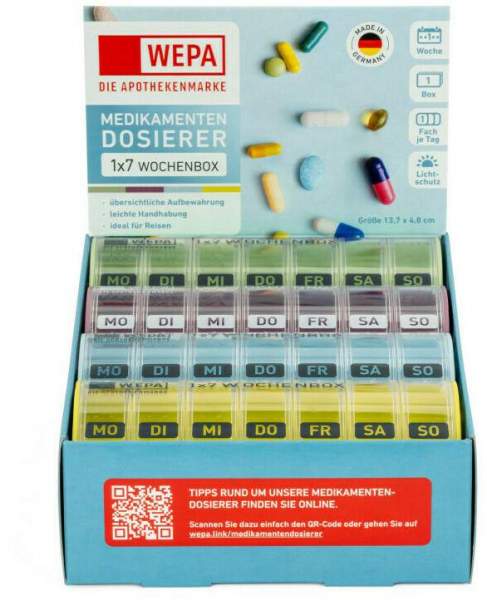 WEPA 1x7 Wochenbox Farbig Sortiert Pastell