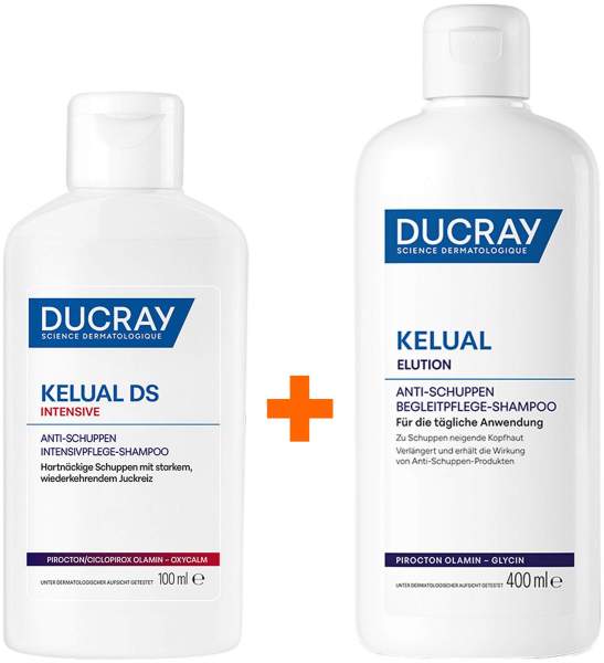 Ducray Kelual DS intensives Anti - Schuppen Shampoo 100 ml + Ducray Kelual Elution Begleitpflege 400 ml Shampoo