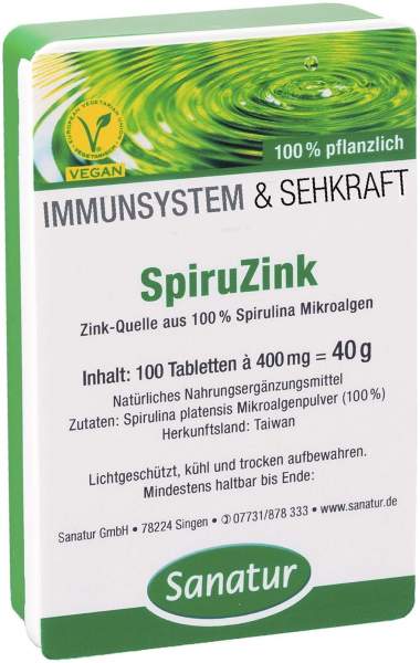 Spiruzink Zink Spirulina Tabletten