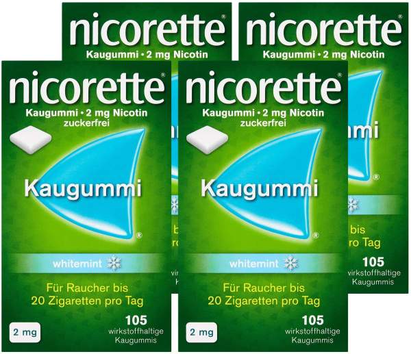 Nicorette Kaugummi 2 mg whitemint 4 x 105 Stück