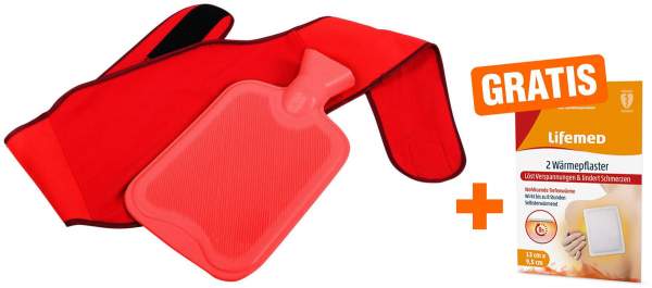 Vital Comfort Wärmflaschen-Gürtelmit Klettverschluss inkl. Wärmflasche + Gratis Wärmpflaster