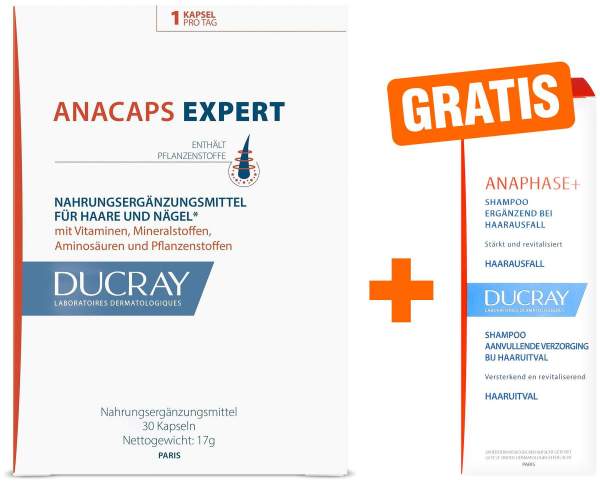 Ducray Anacaps Expert 30 Kapseln + gratis Ducray Anaphase+ Shampoo 100 ml