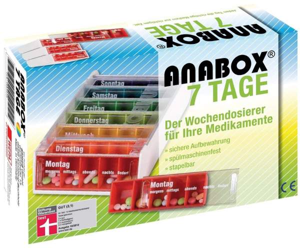 Anabox 7 Tage Medikamentendosierer Regenbogen 1 Stück
