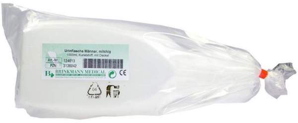 Urinflasche Für Männer Milchig Mit Deckel 1000 ml 1 Flasche