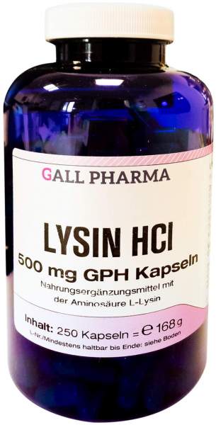 Lysin Hcl 500 mg Gph 250 Kapseln
