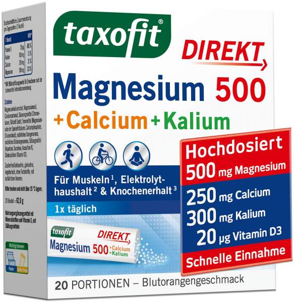 Taxofit Magnesium 500 + Calcium + Kalium 20 Beutel