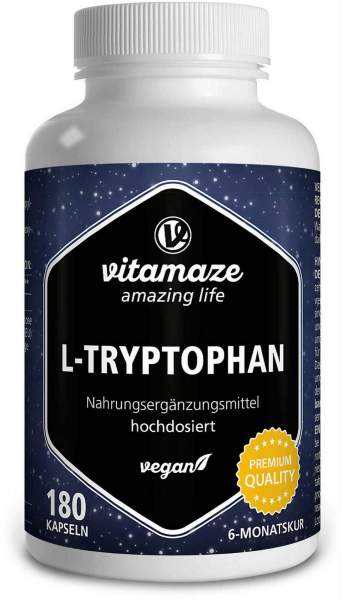 L-Tryptophan 500 mg Hochdosiert Vegan 180 Kapseln