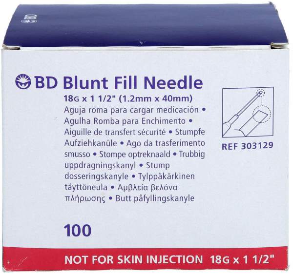 Bd Aufziehkanüle Stumpf 18 Gx1 1,2 1,2x40 mm 100 Stück