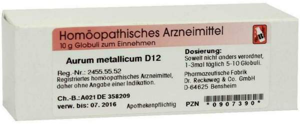 Aurum Metallicum D12 10 G Globuli