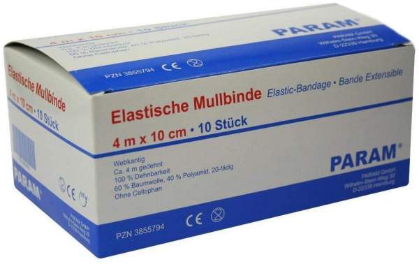 Mullbinden Elastisch 10 cm Ohne Cellophan 10 Binden