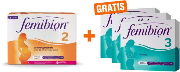 Femibion 2 Schwangerschaft 112 Tabletten und 112 Kapseln + gratis Femibion 3 3 x 7 Stück