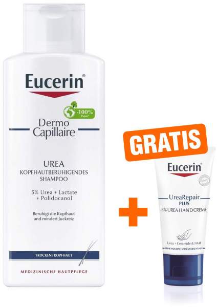 Eucerin Dermo Capillaire kopfhautberuh. Urea Shampoo 250ml + gratis UreaRepair Plus Handcreme 5 % 30 ml