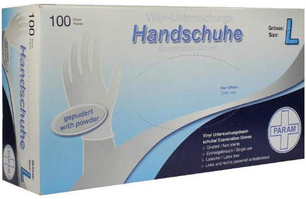 Handschuhe Einmal Vinyl Gepudert L 100 Handschuhe