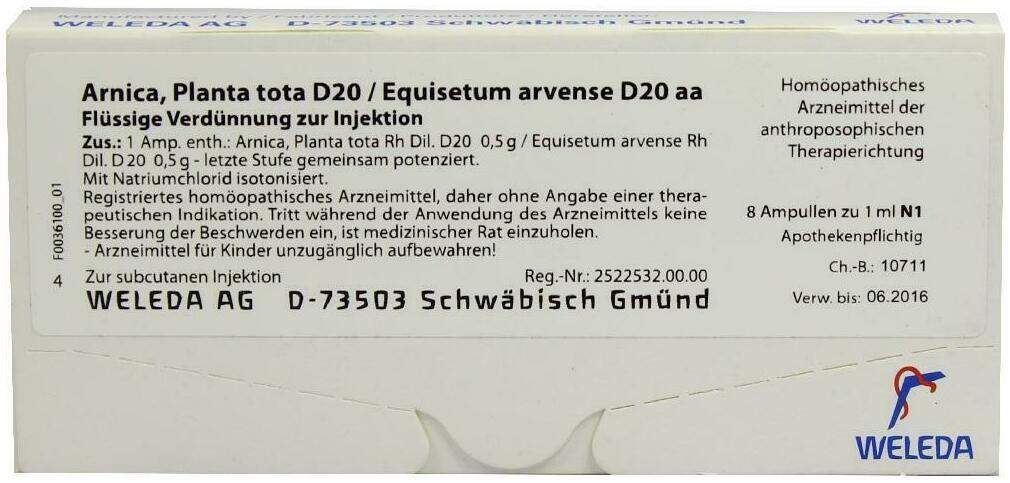 Weleda Arnica,planta Tota D20 Equisetum Arvense D20 Aa kaufen ...