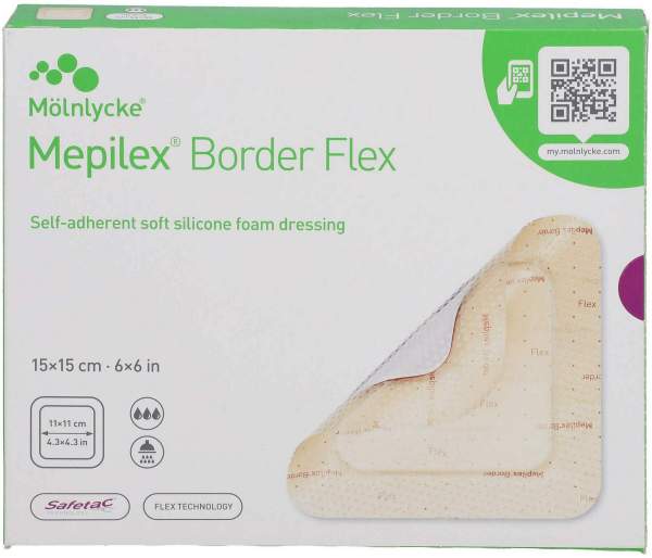 Mepilex Border Flex Schaumverband Haftend 15 X 15 cm 10 Stück