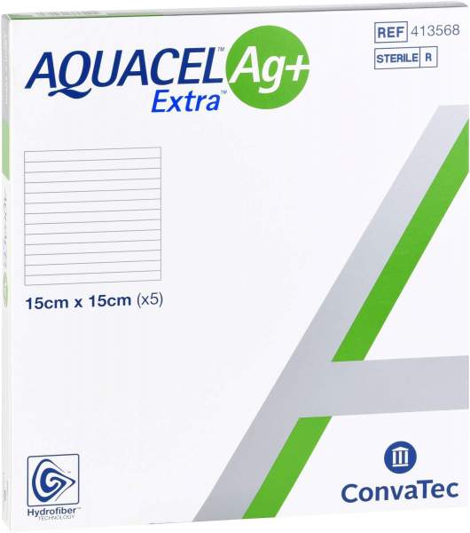 Aquacel Ag+ Extra 15x15 cm Kompressen