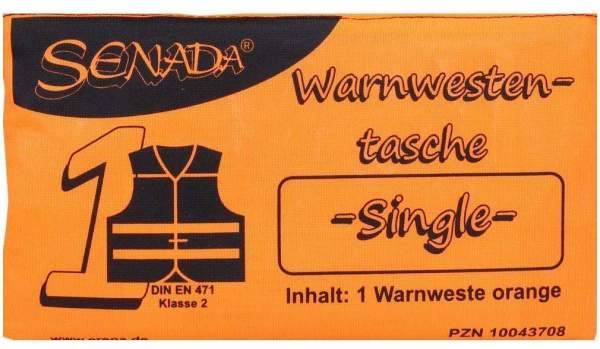 Senada Warnweste Orange Single Tasche