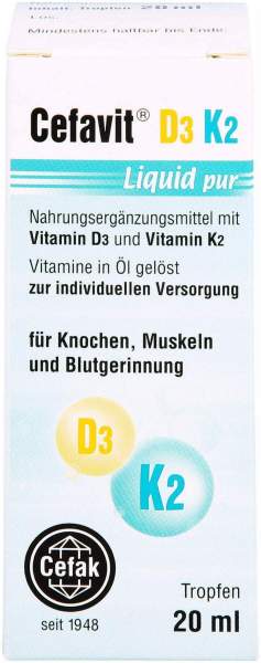 Cefavit D3 K2 Liquid Pur Tropfen zum Einnehmen 20ml