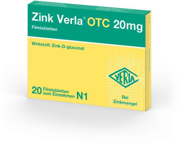Zink Verla Otc 20 mg 20 Filmtabletten