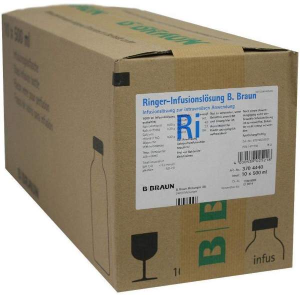 Ringer Lösung B.Braun Glas Infusionslösung 10 X 500 Ml...