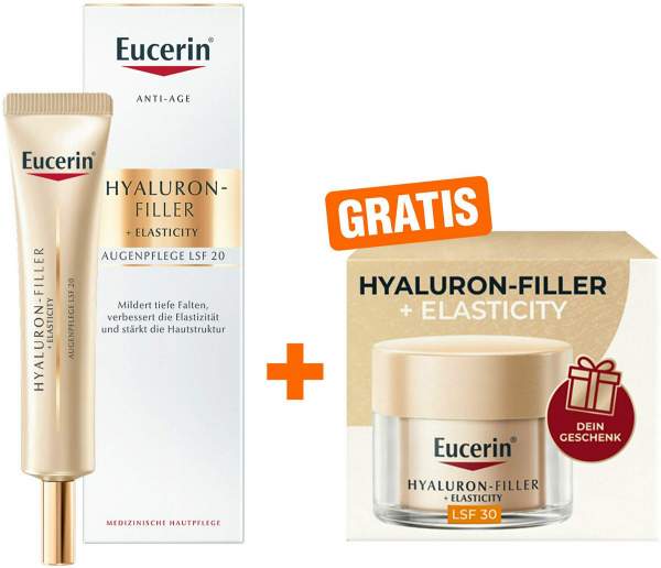 Eucerin Anti Age Hylauron Filler + Elasticity Augenpflege LSF15 15 ml + gratis Hyaluron Filler + Elasticity XMas 20 ml