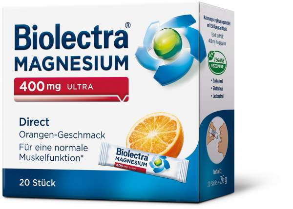 Biolectra Magnesium 400 mg ultra Direct Orangengeschmack 20 Pellets
