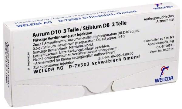 Aurum D 10 - Stibium D 8 8 X 1 ml Ampullen
