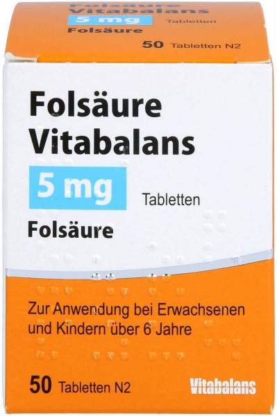 Folsäure Vitabalans 5 mg Tabletten 50 Stück