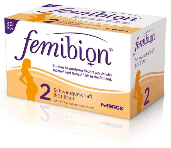 Femibion Schwangerschaft 2 D3 + DHA + Folat 400 µg 2 x 30 Tabletten u. Kapseln Kombipackung