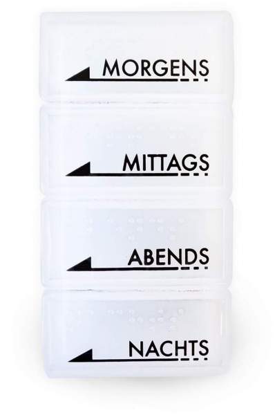 Tablettendose Mo-Mi-Ab- A Mit Blindenschrift Weiß