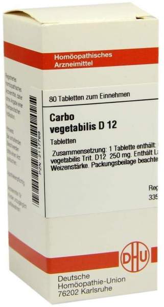 DHU Carbo vegetabilis D12 80 Tabletten