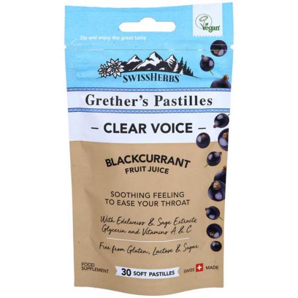 Grethers Swissherbs Clear Voice Blackcurrant 45 G