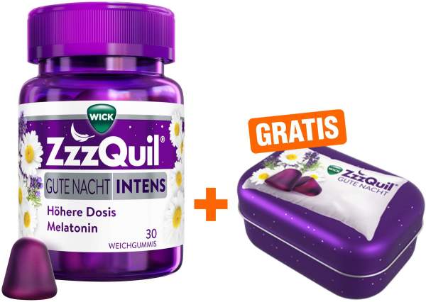 Wick ZzzQuil Gute Nacht Intens 30 Stück + gratis Wick ZzzQuil Reise-Dose 1 Stück