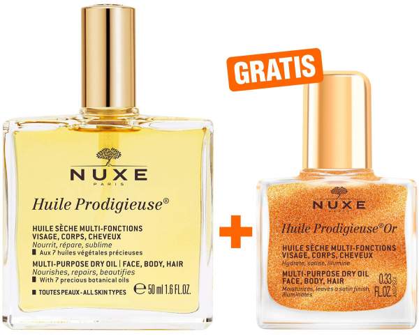 NUXE Huile Prodigieuse NF 50 ml + gratis NUXE Huile Prodigieuse OR NF 10 ml
