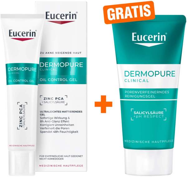 Eucerin DermoPure Clinical Oil Control Gel 40 ml + gratis Eucerin DermoPure Clinical Reinigungsgel 75 ml