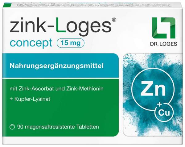 Zink-Loges Concept 15 mg 90 Magensaftresistente Tabletten