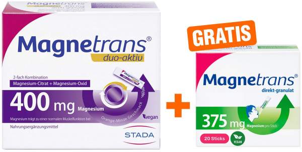 Magnetrans duo-aktiv 400 mg 50 Stück + gratis Magnetrans direkt 375 mg Granulat