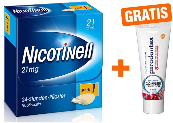 Nicotinell 21 mg 24-Stunden-Pflaster 21 Stück + gratis Parodontax Complete Protection 15 ml