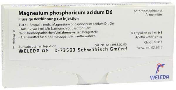 Weleda Magnesium phosphoricum acidum D6 8 x 1 ml Ampullen