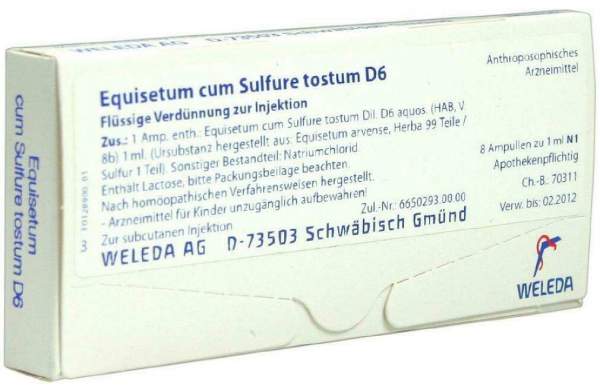 Weleda Equisetum Cum Sulfure Tostum D6 8 X 1 ml Ampullen