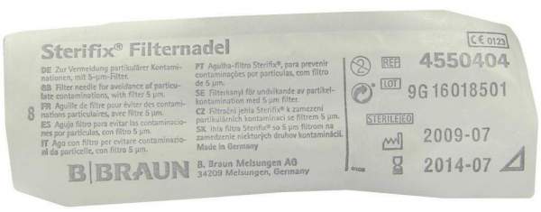 Infusionszubehör Sterifix Filternadel Mit Internem Filter 1 Kanüle