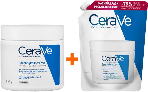 CeraVe Feuchtigkeitscreme 454 g + CeraVe Feuchtigkeitscreme 473 ml Refill