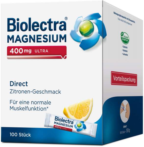 Biolectra Magnesium 400 mg ultra Direct Zitrone 100 Pellets
