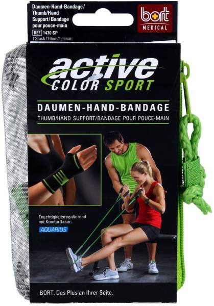 Bort ActiveColor Sport Daumen Hand Bandage schwarz grau gr. S 1 Stück