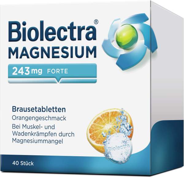 Biolectra Magnesium 243 mg forte Orangengeschmack 40 Brausetabletten