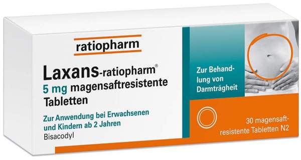 Laxans-ratiopharm 5 mg 30 magensaftresistente Tabletten