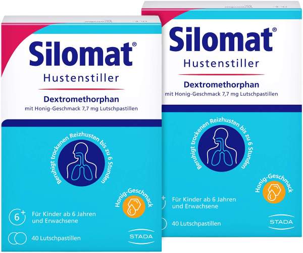 Silomat Hustenstiller DMP mit Honig Geschmack 7,7 mg 2 x 40 Lutschpastillen