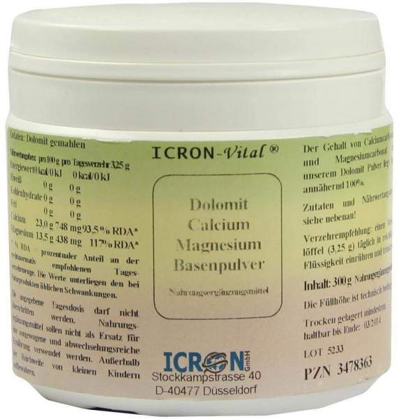 Dolomit Calcium Magnesium Basen 300 G Pulver Icron Vital