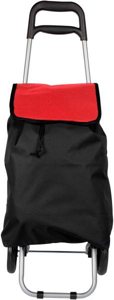 Deluxa Shopping Trolley Einkaufswagen, schwarz-rot, 1 Stück