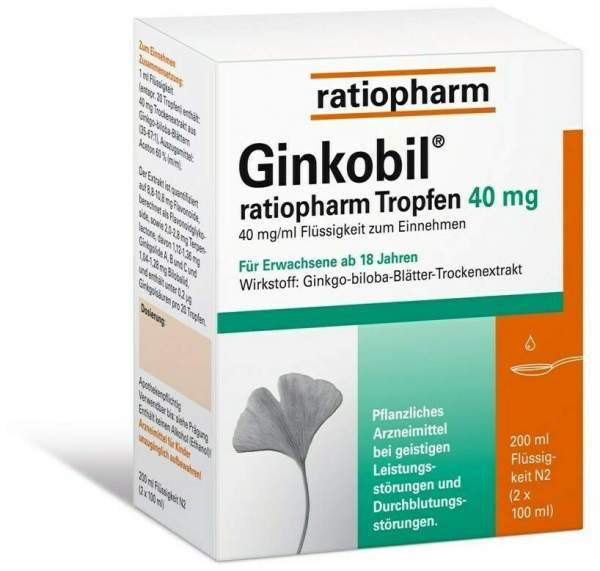 Ginkobil Ratiopharm Tropfen 40 mg 200 ml